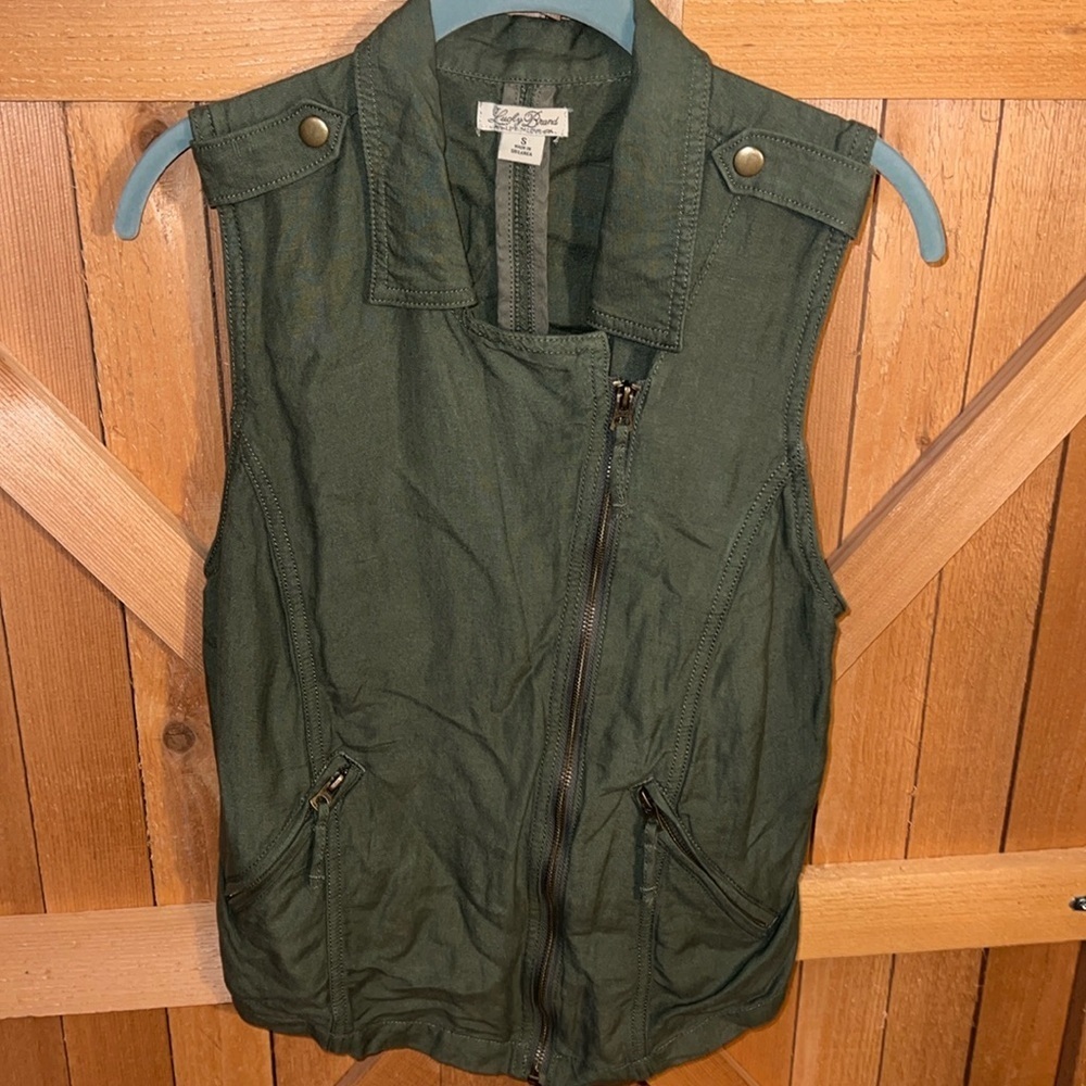 Lucky Brand Vest Dark Green Jacket Small